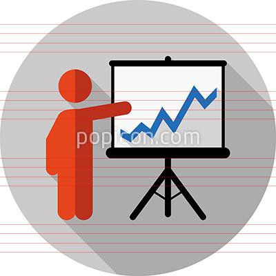 400x400 Person Giving Presentation Icon On Background