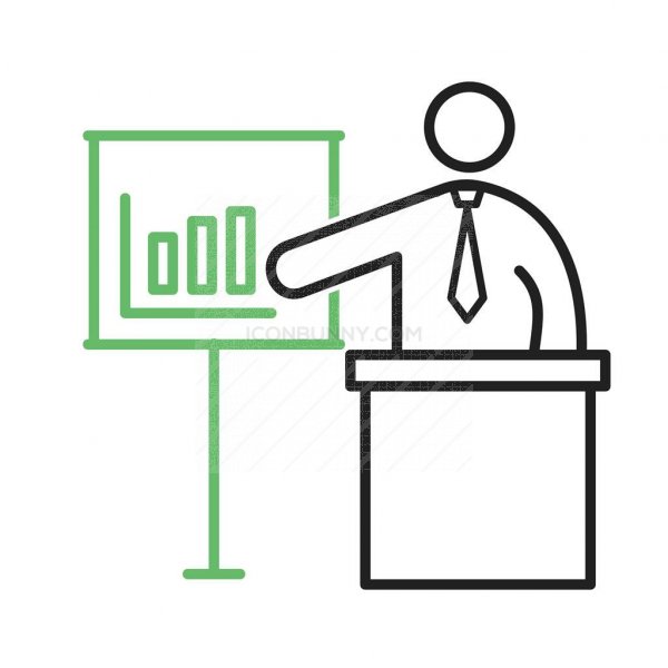 600x600 Presenting Line Green Black Icon