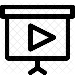 256x256 Video Presentation Icon Of Line Style
