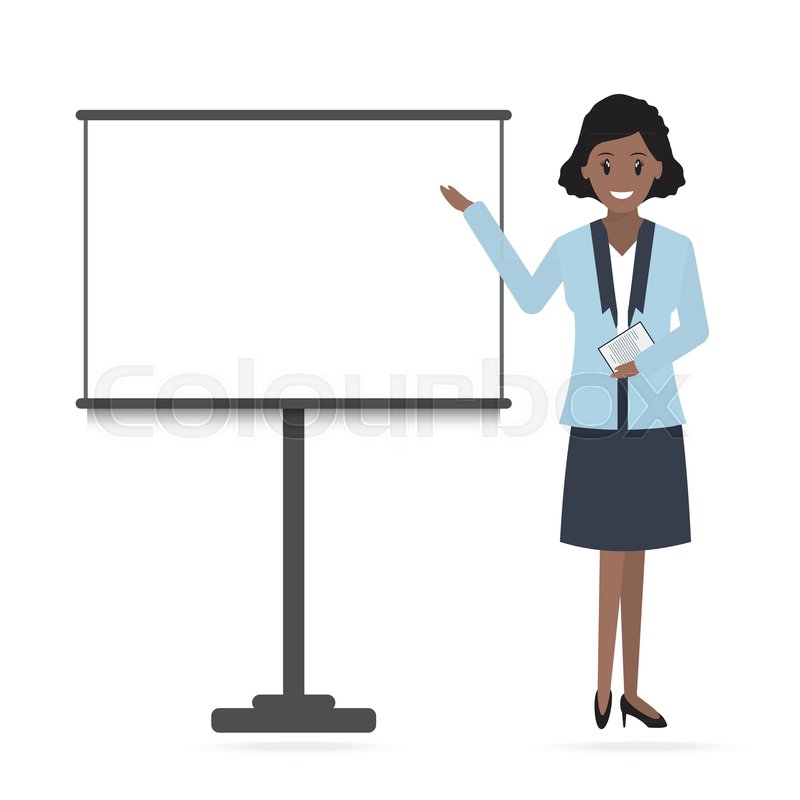 800x800 Woman Standing And Presentation Icon Stock Vector Colourbox