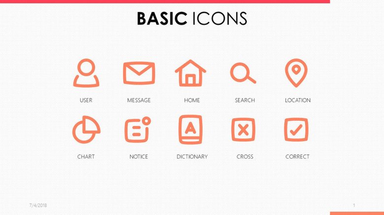 779x438 Basic Icons Free Powerpoint Template