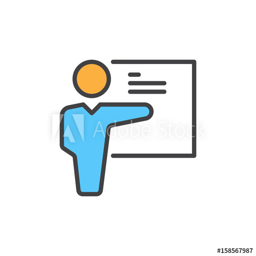 500x500 Teacher, Instructor Filled Outline Icon, Presenter Vector Sign