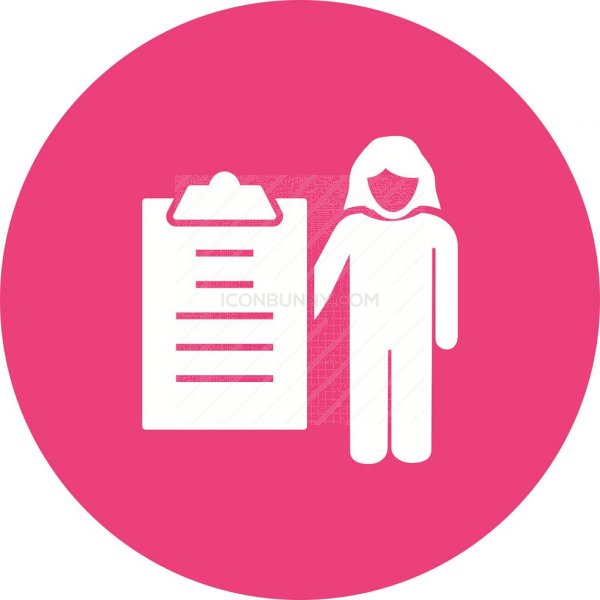 600x600 Female Presenter Ii Flat Round Icon