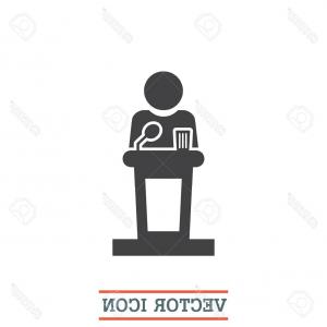 300x300 Photostock Vector Podium Public Speaking Vector Icon Politician