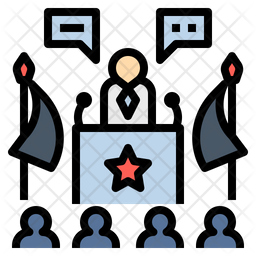 256x256 President Icon Of Colored Outline Style