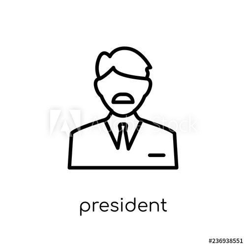 500x500 President Icon Trendy Modern Flat Linear Vector President Icon