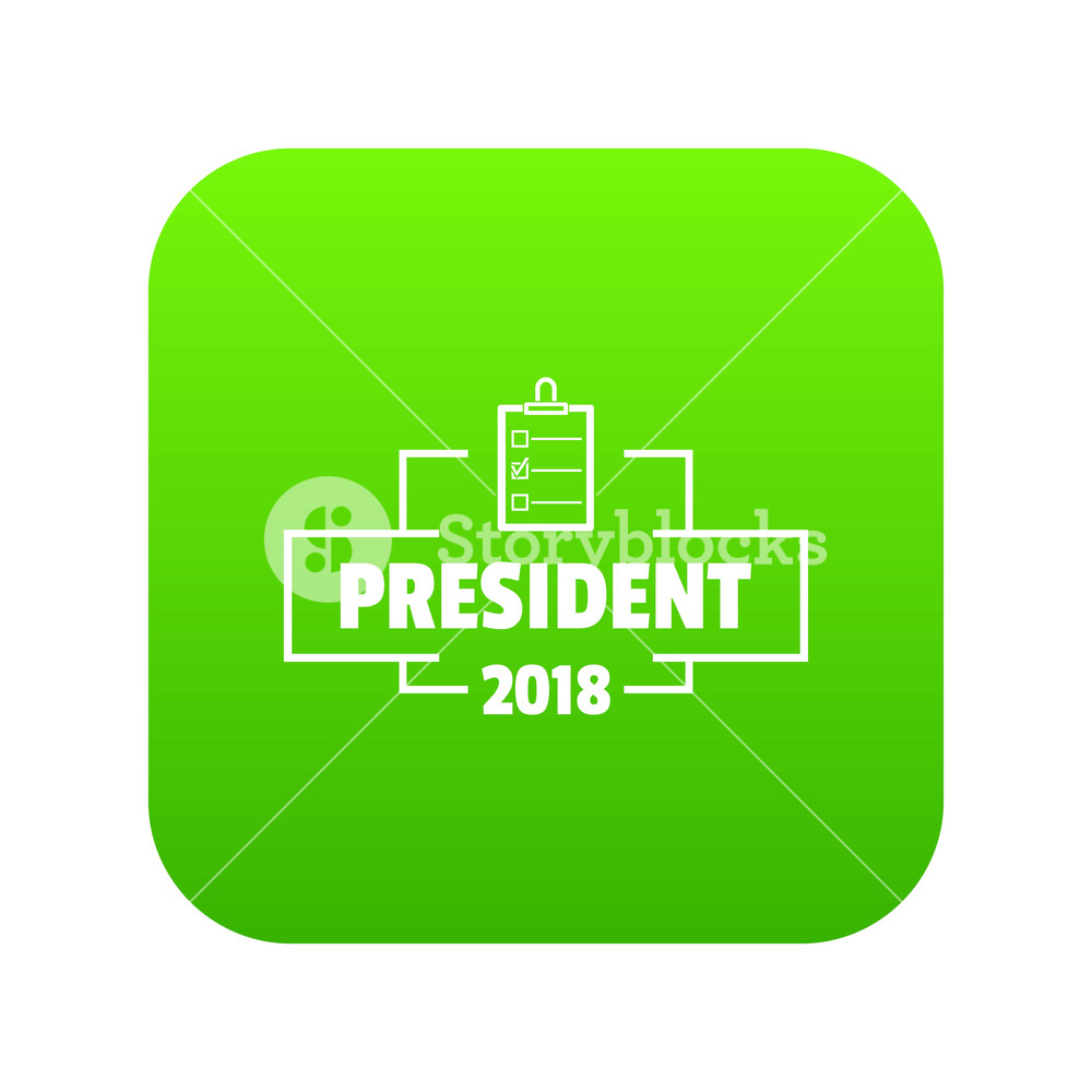 1000x1000 Vote President Icon Green Vector Isolated On White Background