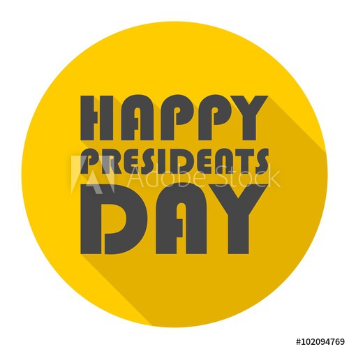 500x500 Happy Presidents Day Icon With Long Shadow