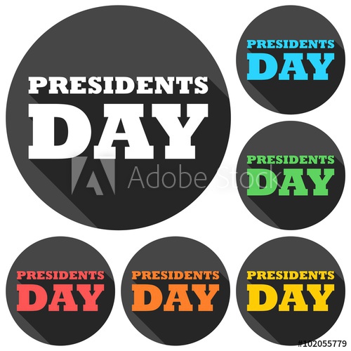 500x500 Presidents Day Icons Set With Long Shadow