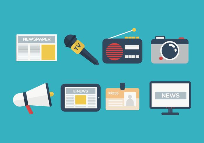 700x490 Free Press Media Vector Icon Collection