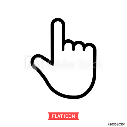 500x500 Touch Hand Vector Icon, Finger Press Symbol Trendy, Simple Flat