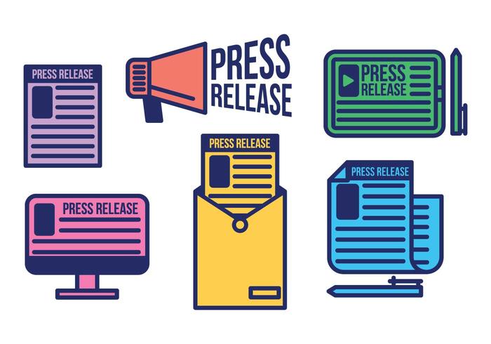 700x490 Press Release Vector Icon Set