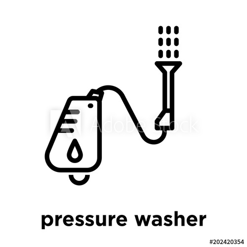 500x500 Pressure Washer Icon Isolated On White Background
