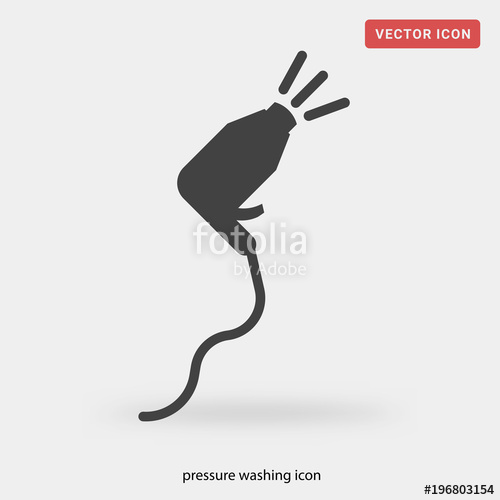 500x500 Pressure Washing Icon On Grey Background, In Black Stock Image