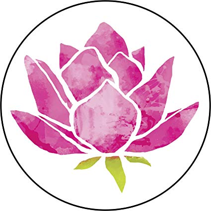425x425 Pretty Pink Watercolor Lotus Flower Icon Vinyl Decal