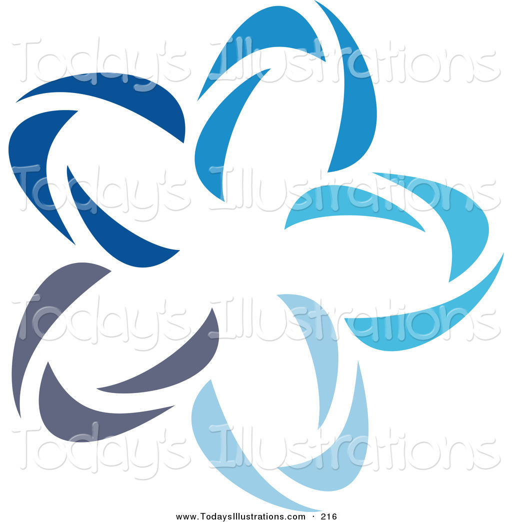 1024x1044 Clipart Of A Pretty Abstract Blue Star Logo Icon Over White