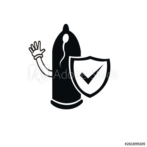 500x500 Sperm Prevention Icon Vector Black Icon Condom