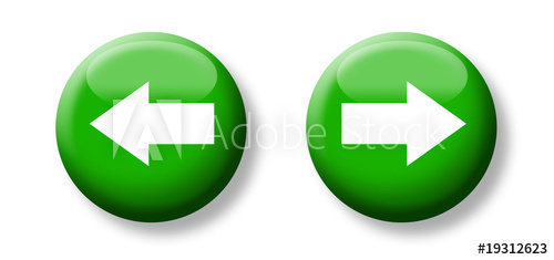 500x235 Next And Previous Button Icon, Green And Glass