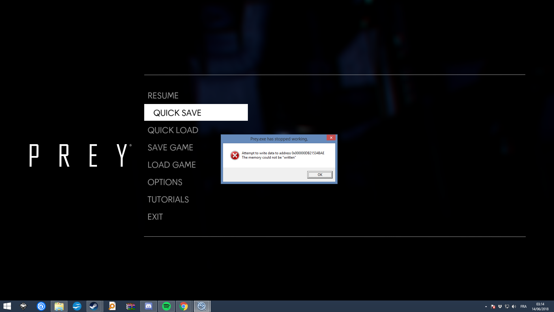 1920x1080 Constant Crashes On Prey, Memory Could Not Be ' Written ' Prey