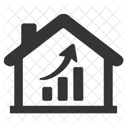 256x256 Home Price Increase Icon Of Glyph Style