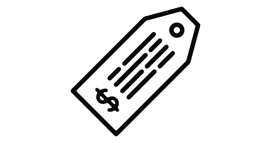 910x480 Price Tag Line Icon Motion Stock Footage Video