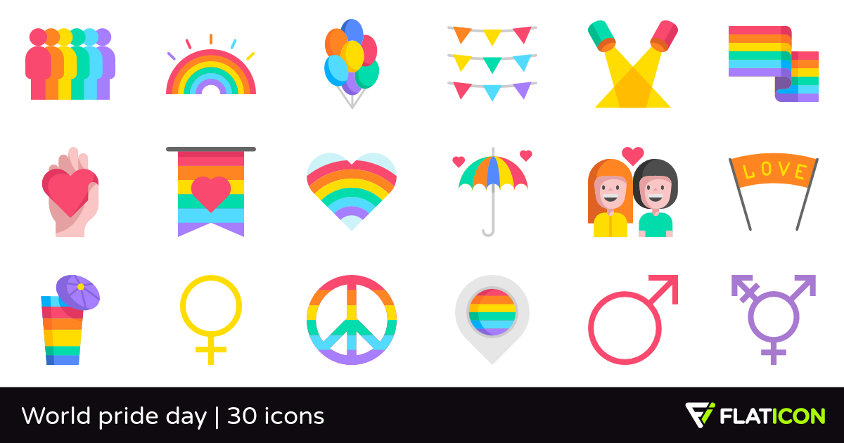 1200x630 World Pride Day Free Icons