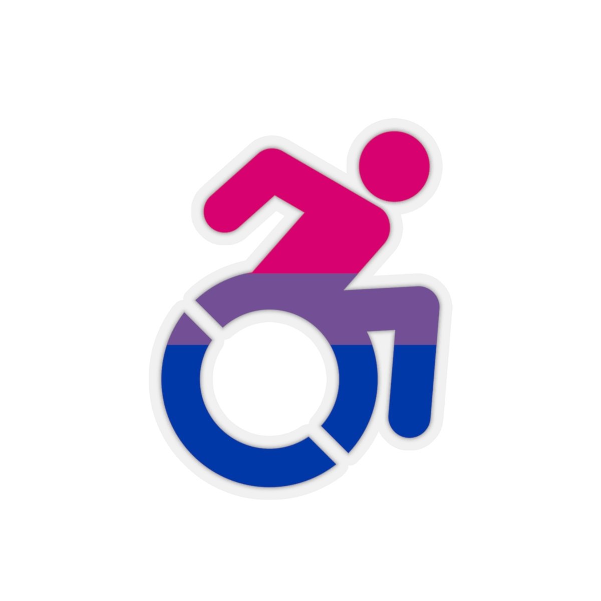 1200x1200 Bisexual Pride Disability Icon Kiss Cut Stickers Nerdykeppie