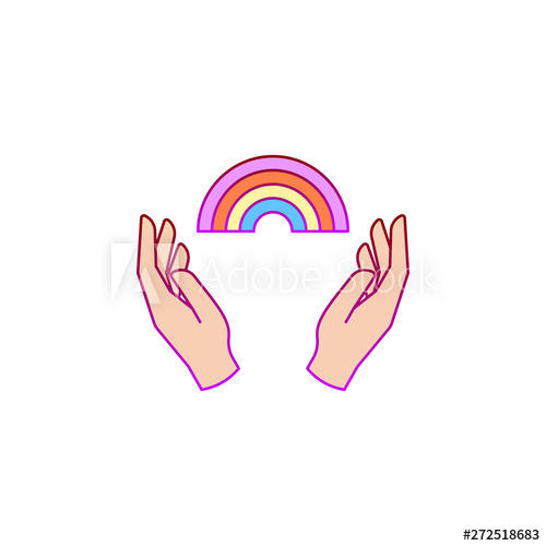 500x500 Hands, Rainbow, Pride Icon Element Of Color World Pride Day Icon