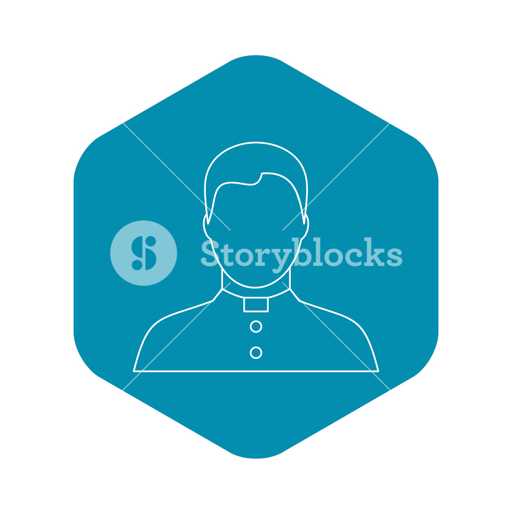 1000x1000 Catholic Priest Icon In Outline Style On A White Background Vector