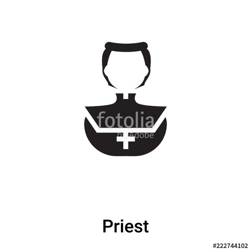 500x500 Priest Icon Vector Isolated On White Background, Logo Concept