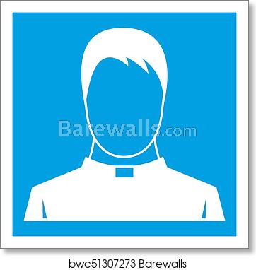 362x382 Priest Icon White, Art Print Barewalls Posters Prints