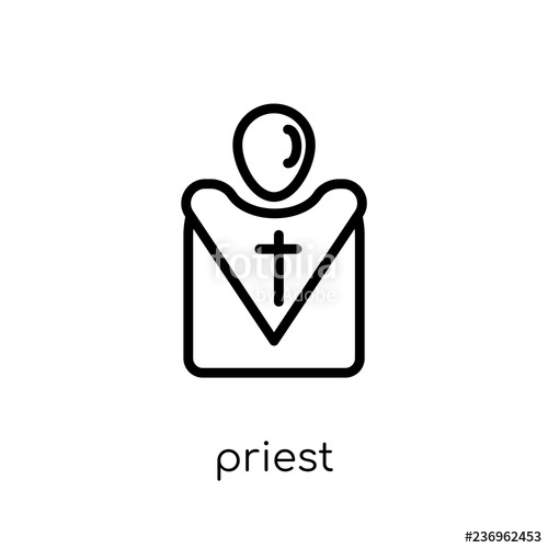 500x500 Priest Icon Trendy Modern Flat Linear Vector Priest Icon On White