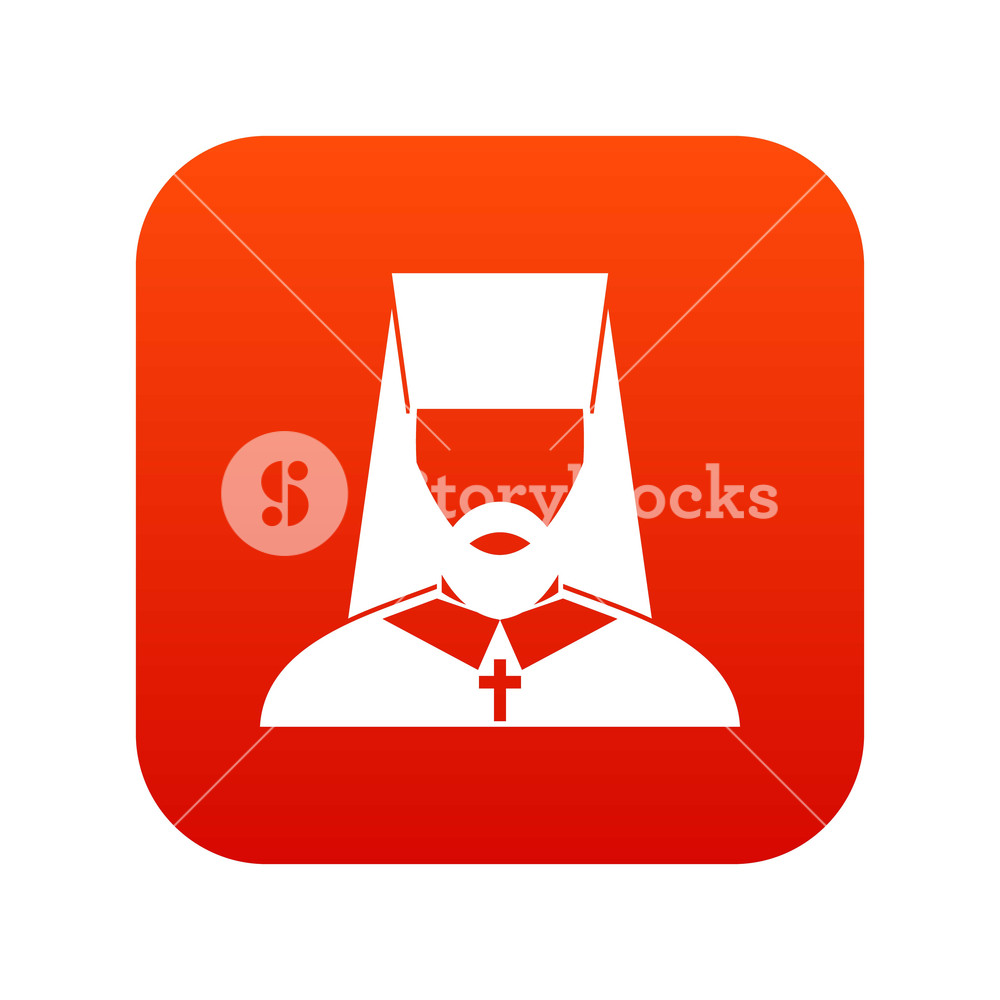 1000x1000 Orthodox Priest Icon Digital Red For Any Design Isolated On White