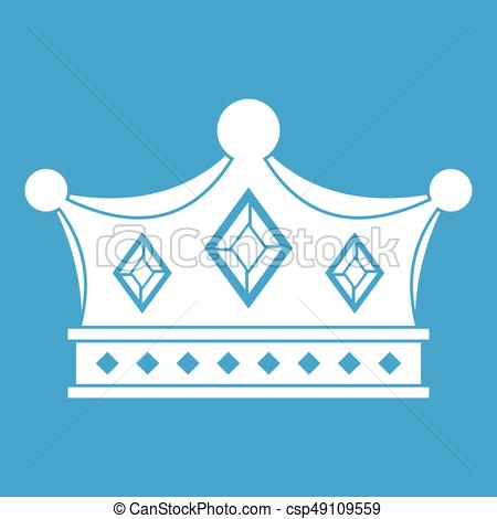 450x470 Prince Crown Icon White Isolated On Blue Background Vector