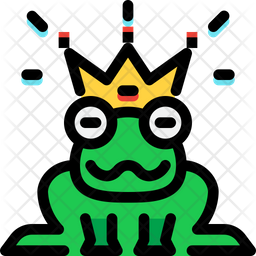 256x256 Frog Prince Icon Of Colored Outline Style
