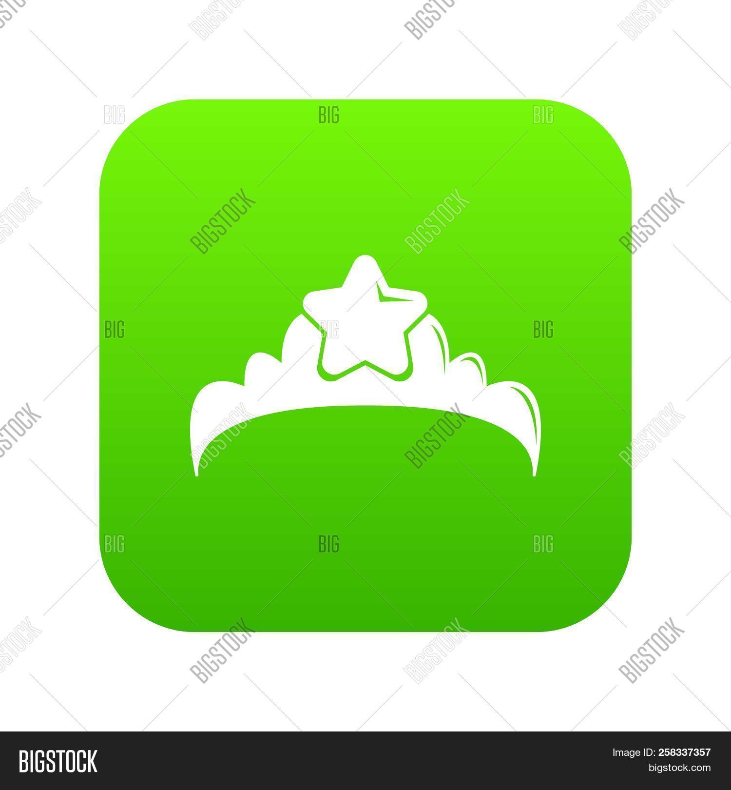 1500x1620 Small Princess Crown Icon Green Isolated On White Image