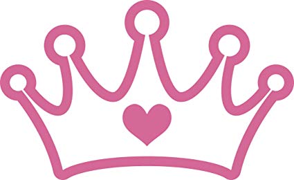 425x260 Simple Young Pink Girly Princess Heart Crown Outline