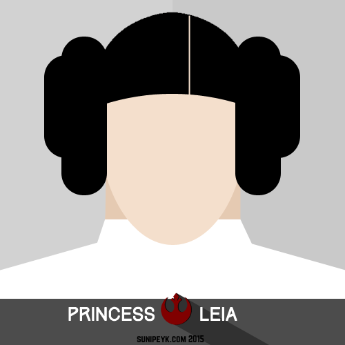 500x500 Princess Leia, Flat Poster
