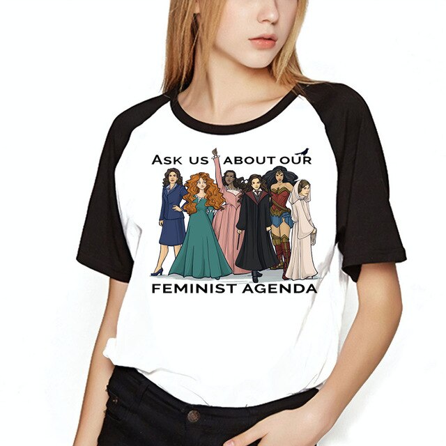 640x640 Women's T Shirt Ask Us About Our Feminist Agenda Girl Icon Strong