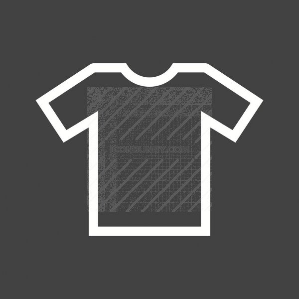 600x600 Plain T Shirt Line Inverted Icon