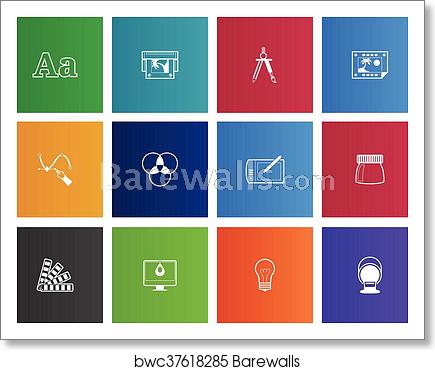 435x370 Printing Graphic Design Icons, Art Print Barewalls Posters