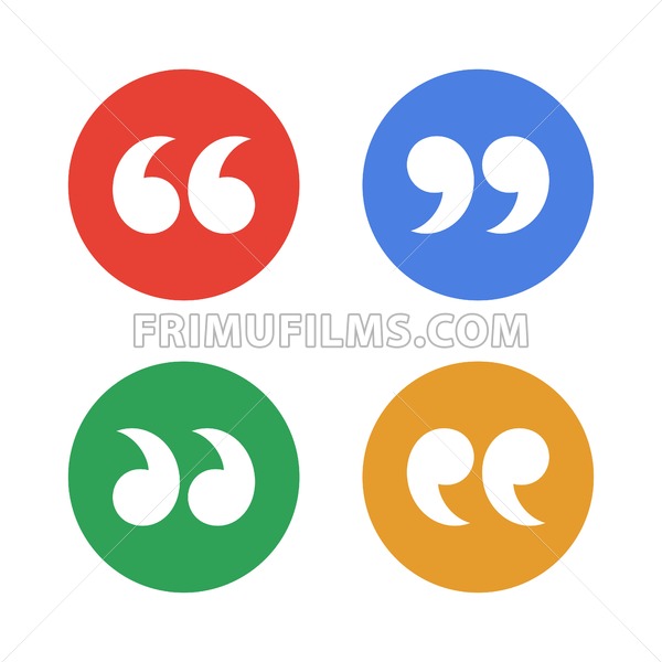 600x600 Digital Vector Red Blue Yellow Round Quote Frames Box Set Blank