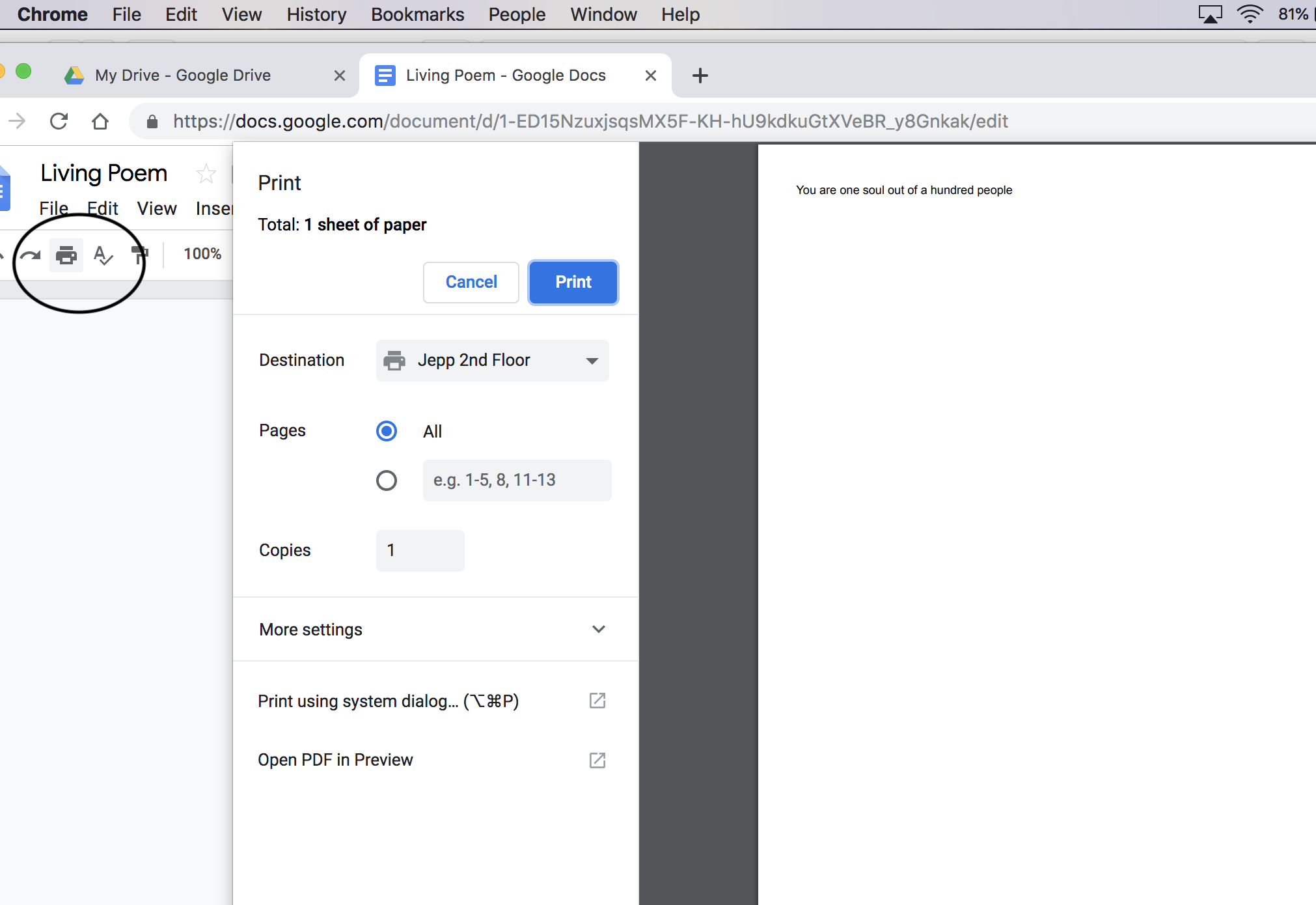 2022x1390 Print Icon In Google Docs Open A Pop Up To Save The Instead