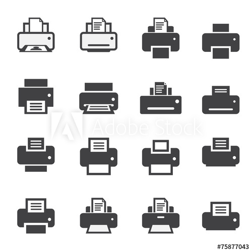 500x500 Print Icon Set