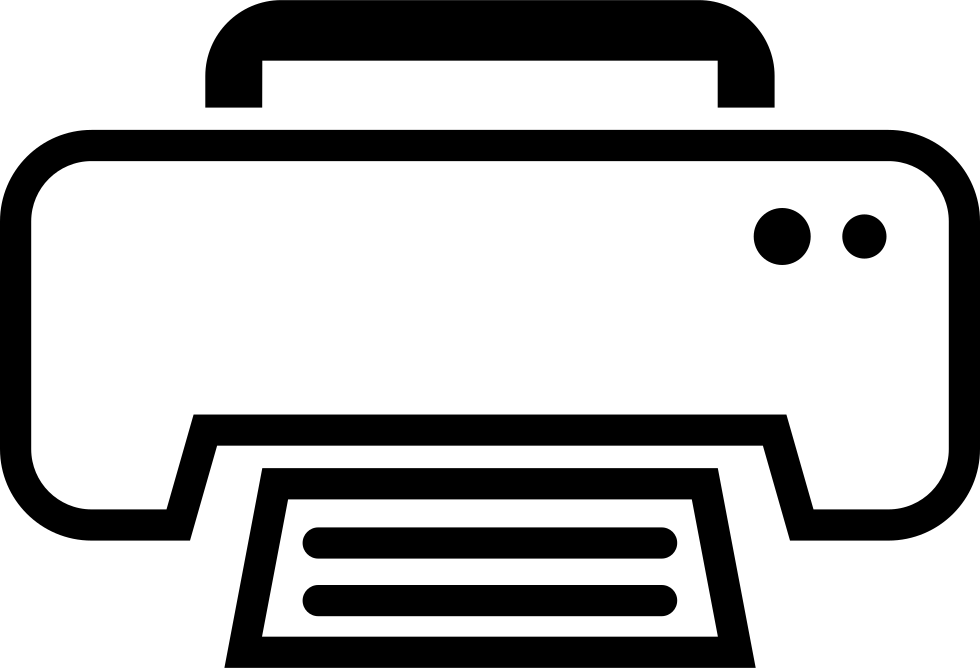 980x668 Download White Print Outline Interface Symbol For Print Button