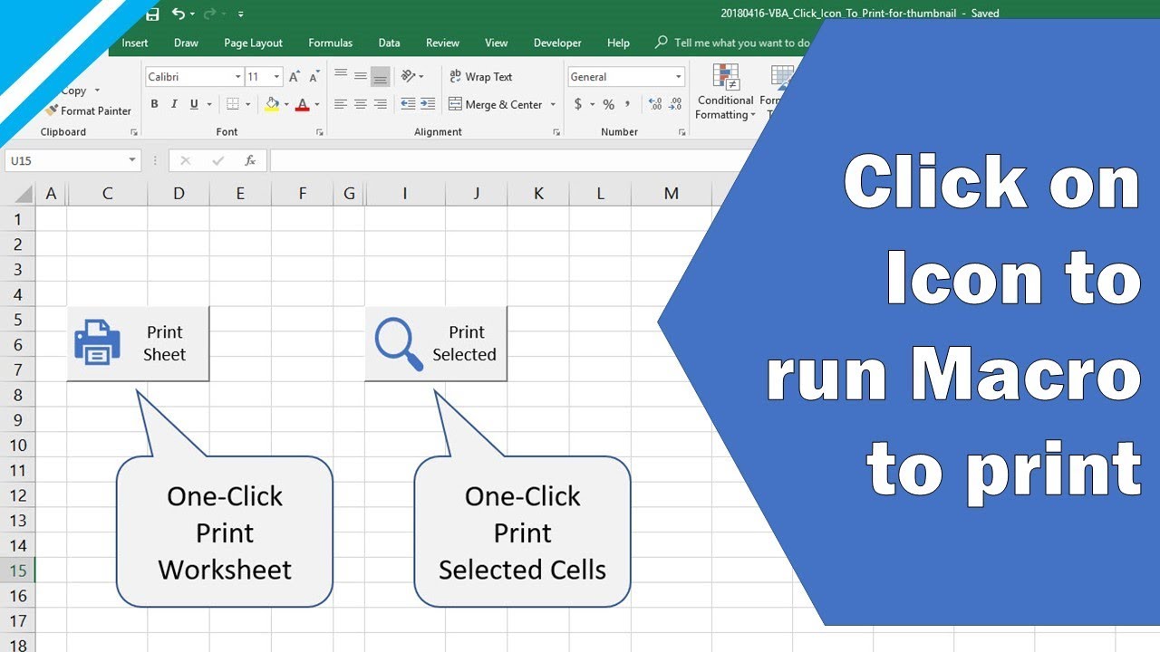 1280x720 Excel Vba Tutorial Click On Icon To Run Print Preview