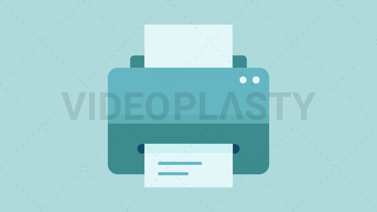1280x720 Printer Icon Stock Animation