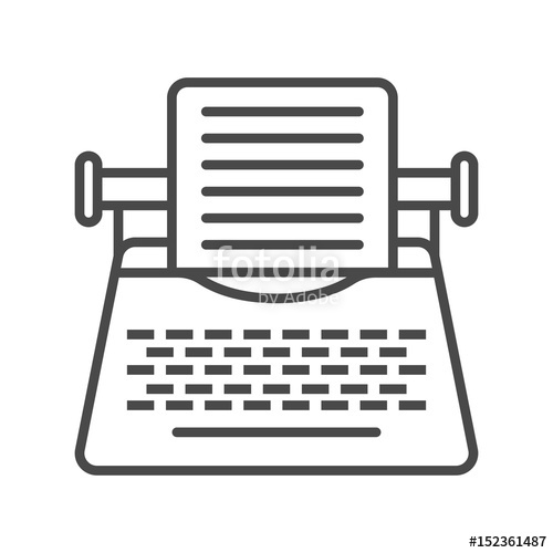 500x500 Vintage Typewriter Icon Vector Illustration Isolated On White