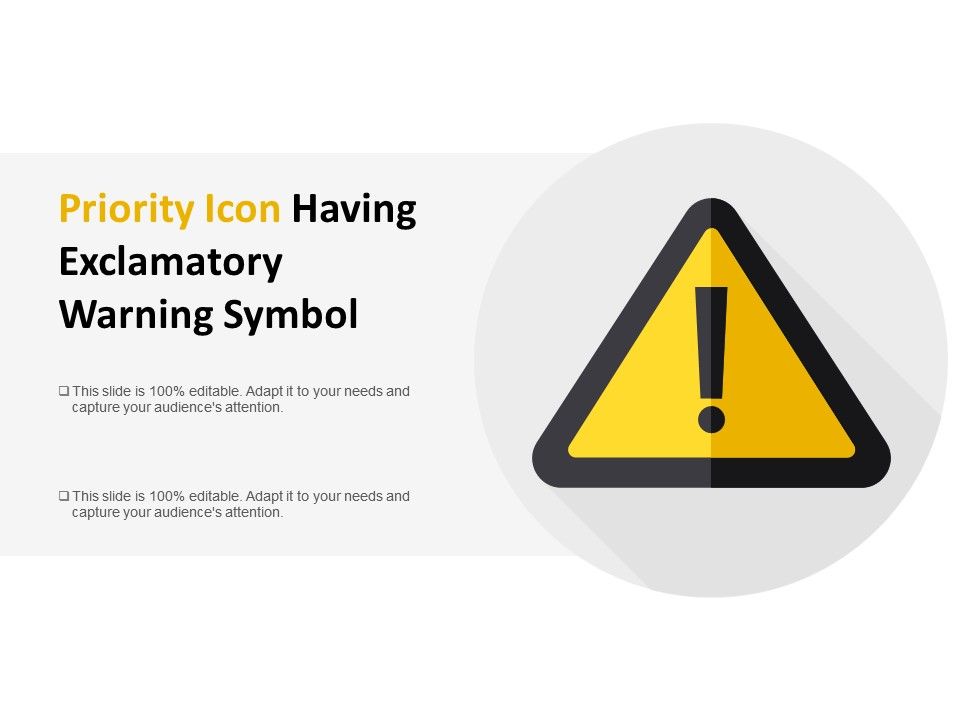 960x720 Priority Icon Having Exclamatory Warning Symbol Powerpoint