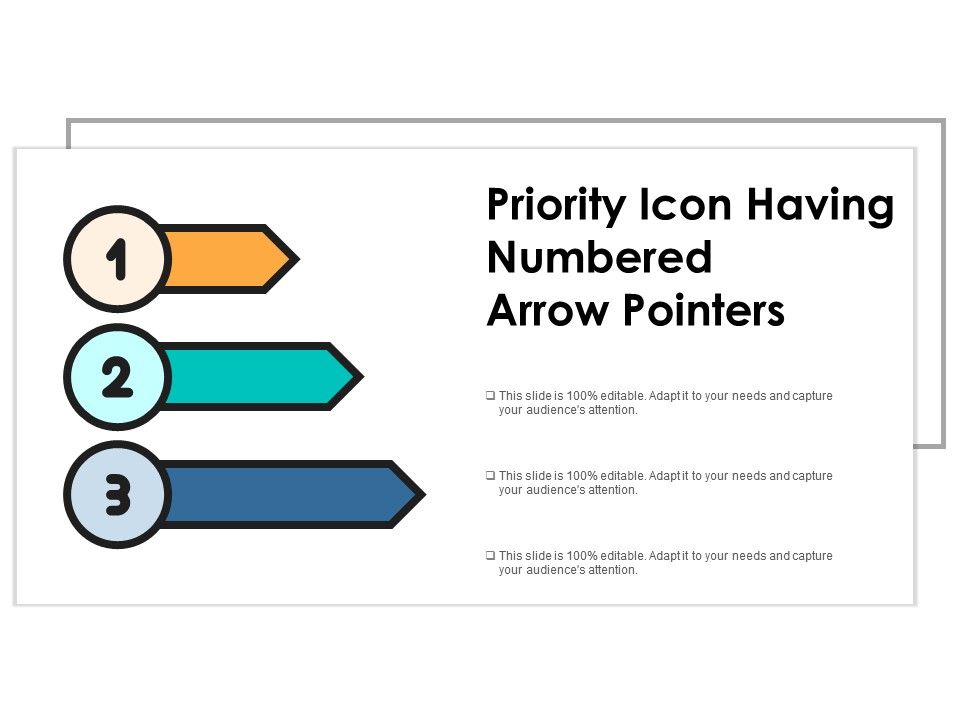 960x720 Priority Icon Having Numbered Arrow Pointers Powerpoint Shapes